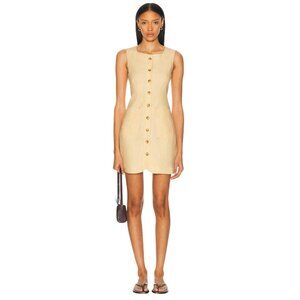 Posse Emma Button Down Mini Dress in Dusty Citron Small New Womens Linen